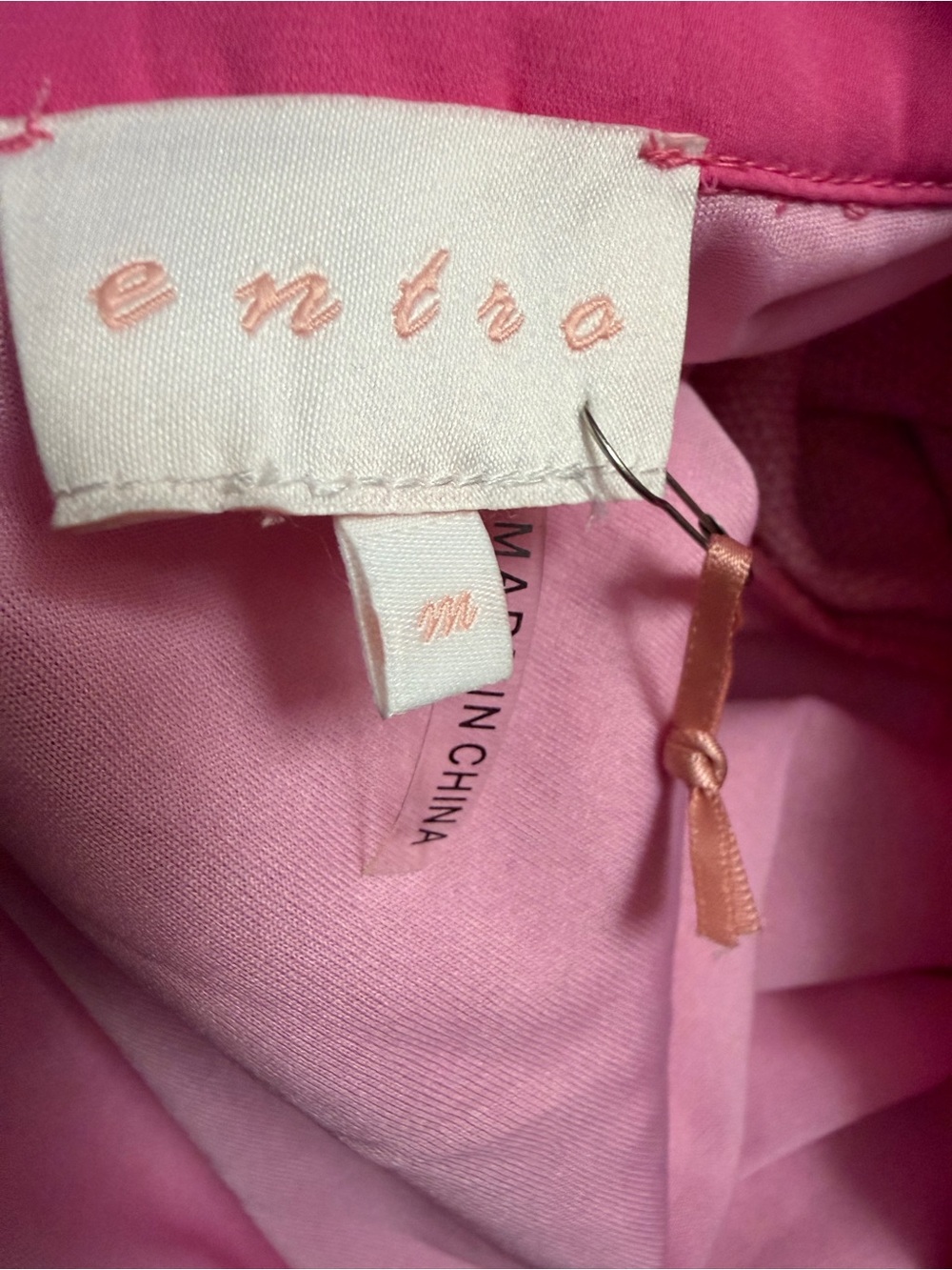NWT Entro Pink Tweed Bow Mini Dress Gold Anchor Buttons M - Picture 7 of 10